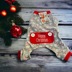 Pijama de una pieza Pet Central Happy Christmas Llamas en Bufandas XSmall Perro Cachorro - Imagen 1 de 6