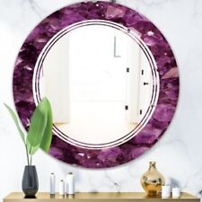 16"x16" Pink Agate Mirror, Agate Mirror, Pink Agate Gemstone Wall Mirror Decor