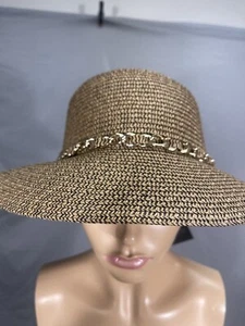 INC  chain detail women's floppy hat - BROWN - Picture 1 of 4