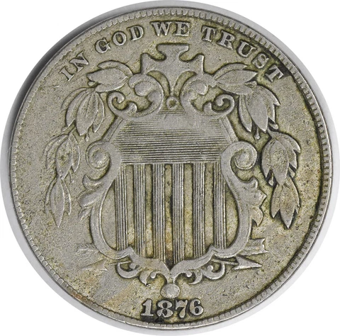 1876 Shield Nickel Choice VF Uncertified #738 Cover