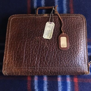 RARE VINTAGE 1940s DISTRESSED PIGSKIN LEATHER MACBOOK PRO BRIEFCASE BAG R$898 - Picture 1 of 12