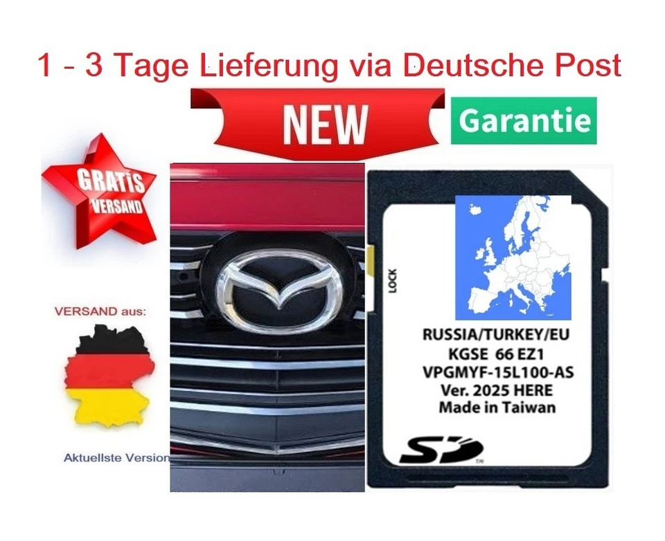 Navi SD-Karte für MAZDA ✅ Europa + Türkei 2025 | KGSE66EZ1  ✅  neueste Version - Bild 1 von 1