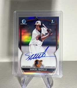 2023 Bowman Chrome 1st Samual Basallo Refractor Auto 328/499 Orioles CALLED UP - Picture 1 of 8