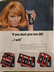 1965 007 After Shave Cream Cologne Talkum Sexy Redhead Vintage Ad - Bild 1 von 1