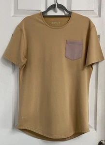 BYLT Drop Cut Shirt Sleeve Lux Pocket Tee Mens Medium Beige - Picture 1 of 5