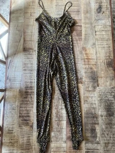 Vintage Frederick's of Hollywood Jumpsuit Leopard Animal Print Sexy Leotard 80s - Picture 1 of 15