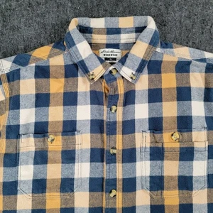 Eddie Bauer Heavyweight Plaid Flannel Work Shirt Men XL Outdoor Y2K Camp Dad 8xx - Picture 1 of 18