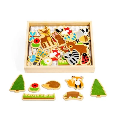 Imanes de madera Bigjigs Toys Woodland - 35 imanes Foto 1 de 4