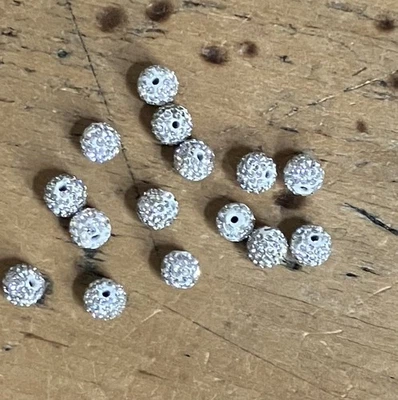 10  crystal white Shamballa  Beads ~ 8mm  - Image 1 of 4
