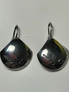Vintage Concho Earrings Stamped Sterling Silver Southwestern Drop Pierced - Picture 1 of 7