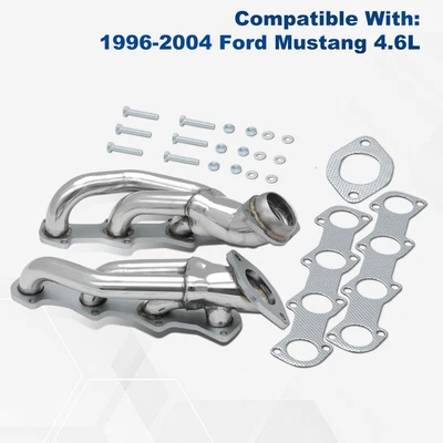 Colector de cabezal de escape corto de acero inoxidable para 96-04 Ford Mustang GT 4,6 L, 2 Foto 1 de 4