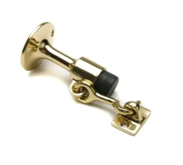 Ives WS449 铸黄铜壁门挡带手动固定开钩 5 3/4 英寸 — 第 1/1 张图片