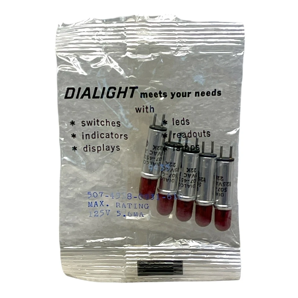 Индикатор монтажа панели DIALIGHT 507-4538-0931-610 новый из старых запасов (упаковка из 5 шт.) - Изображение 1 из 1