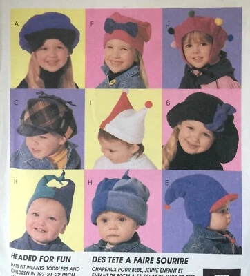 NEW 1995 'MC CALL'S' FASHION ACCESSORIES KIDS HATS  PATTERN 7768 ONE SIZE - Image 1 of 2