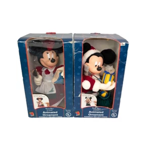 Vtg Disney Santa's Best EZ Light Animated Ornament Figure Set - Mickey & Minnie - Picture 1 of 13