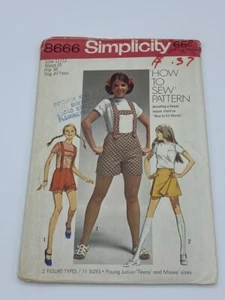 Simplicity Shorts & Scooter Skirt Pattern #8666, Size 11-12 Yng Jr/Teen - Uncut - Picture 1 of 1