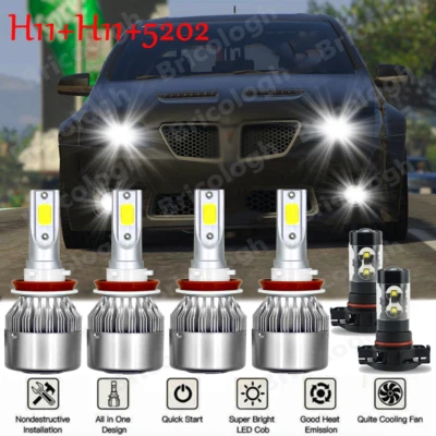 Para Pontiac G8 2008 2009 Blanco Combo 6X Faro LED Alto Bajo + Luces Antiniebla Bombillas Foto 1 de 4