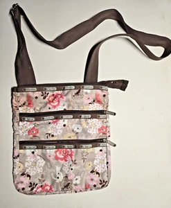 Bandolera LeSportSac - Bolso de Hombro - Pájaros - Gatos - Floral - Ajustable, 3 Cremallera Adorable - Imagen 1 de 8