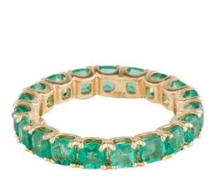 Natural 2.85 Carat Emerald eternity band 18k gold- $5,925 Valuation report - Picture 1 of 3
