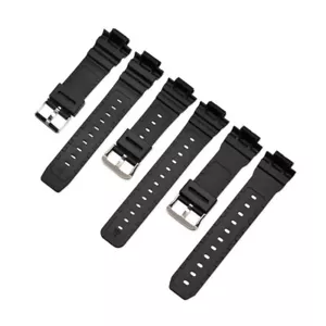 Black Resin Watch Strap For CASIO Sport Diving Watch Rubber Replacement Band - Picture 1 of 9