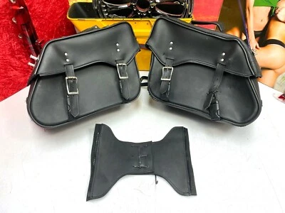 🔥Harley Honda Yamaha Suzuki Kawasaki Leather Throw Over Saddlebags🔥 - Image 1 of 4