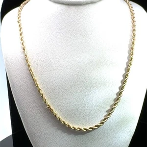 18" 14K Yellow Gold 2.6mm Silk Solid Rope Chain Necklace 7.0 grams (WCP031649) - Picture 1 of 5