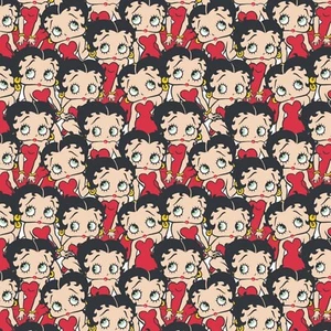 Tela de algodón roja apilada Betty Boop 22"L x 45"W 45100407 - Imagen 1 de 1