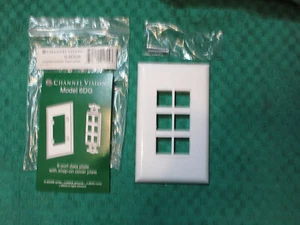 Placa de pared sin tornillos sin orificios de 6 puertos visión de canal blanco G-6DGW - Imagen 1 de 2