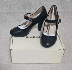 J. Adams Mary Jane Oxford Pumps - Cute Low Kitten Heels - Retro Round Toe Size 6 - Picture 1 of 13