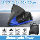 2 in 1 Motorcycle Cover for Harley Softail Slim Breakout Cruiser Black Blue XL