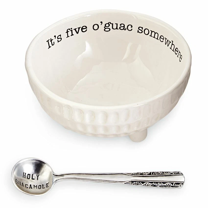 Mud Pie 4851076 Guacamole Serving Dish Set White