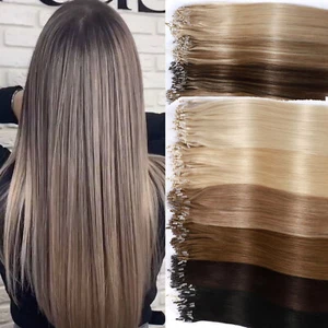 0,5G/S 1G/S Micro Ring Loop Tip Echt Remy Echthaarverlängerungen Nano Perlen dick - Bild 1 von 44