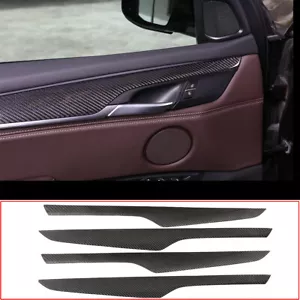 Borde decorativo de panel de puerta interior de fibra de carbono real para BMW X5 X6 F15 F16 2014-2018 - Imagen 1 de 10
