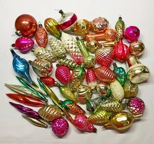 Juego 50 piezas Adorno de árbol de Navidad de vidrio vintage soviético - Decoración URSS №1002 - Imagen 1 de 18