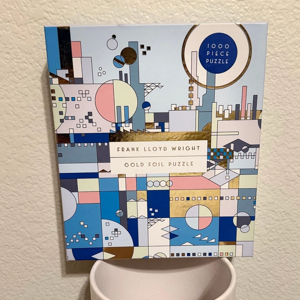 Rompecabezas Frank Lloyd Wright lámina de oro 1000 piezas ciudad junto al mar Foto 1 de 2