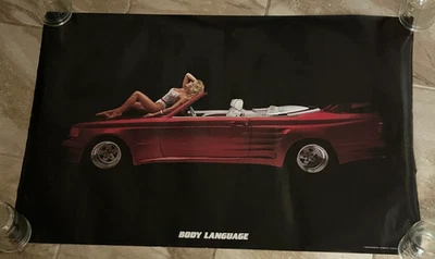 Lo último Chica Sexy Bebé Póster De Colección Mercedes Benz Convertible Coche Cueva Garaje Foto 1 de 3