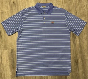 Peter Millar Golf Shirt blau türkis gestreift Baltusrol Stickerei Sommer Gr. XL - Bild 1 von 11