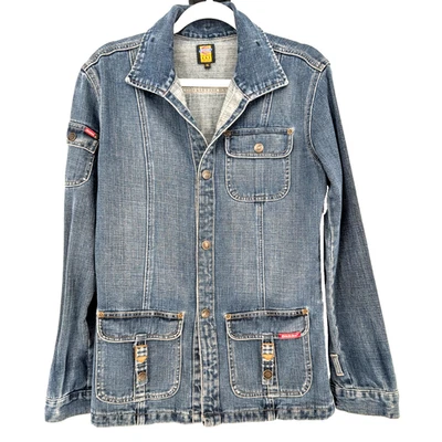 VTG 90s Y2K Dickies Womens Denim Cargo Chore Trucker Jacket Utility Barn XL - Image 1 of 4