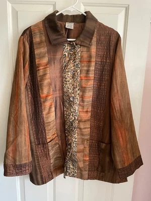 Chaqueta con botones marrón perejil y salvia, 1X Foto 1 de 4