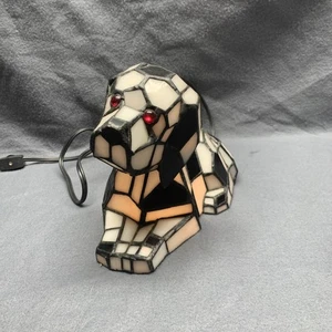 Tiffany’ Style Stained Glass Bobble Head Dalmatian Dog Puppy Night Light Lamp 7" - Picture 1 of 7