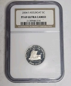 2004-S KEELBOAT PROOF JEFFERSON NICKEL NGC PF69 ULTRA CAMEO - Bild 1 von 2