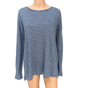 Vince 100% linen striped oversized pocket top shirts size M - Picture 1 of 6