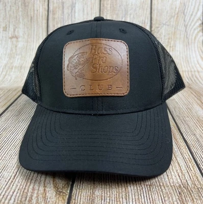 Черная бейсболка Bass Pro Shops Club Patch для рыбалки на открытом воздухе дальнобойщика - Изображение 1 из 4
