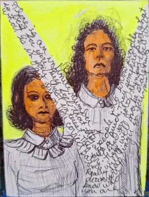 You Know Who You Are ACEO ATC ORIGINAL 3,5 x 2,5 pulgadas Foto 1 de 3