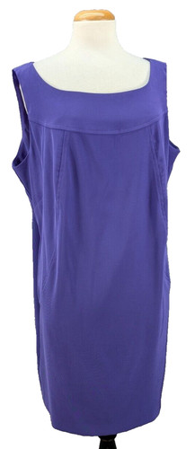 Abito tubino Alyx donna viola schiena zip scollo quadrato senza maniche carriera lavoro 18W