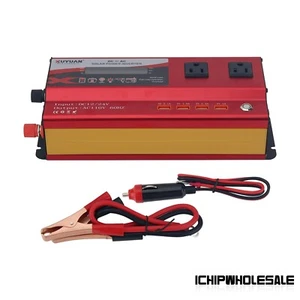 3000W Car Solar Power Inverter US Input DC 12V/24V Output AC 110V w/ 4 USB Ports - Picture 1 of 6