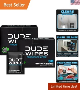Septic-Safe Unscented Wipes - 60 Count Adult Flushable Wipes with Plant Fibers - Picture 1 of 8