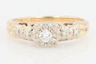 .12ctw Diamond Solitaire with Accents Engagement Ring 14k Multi-Tone Gold Size 6