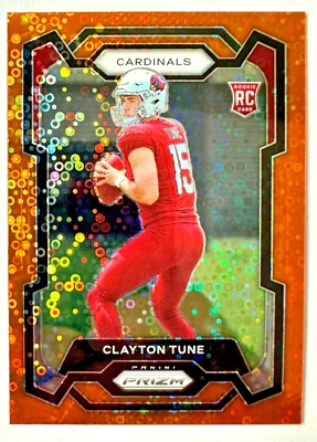 2023 Panini Prizm Clayton Tune ORANGE Disco Prizm RC #302 Cardinals Star Rookie! - Image 1 of 3