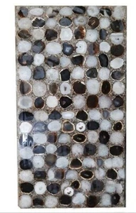 36"x24" Modern Agate Stone Dining Table with Natural Crystal Beauty Home Decors - Picture 1 of 8